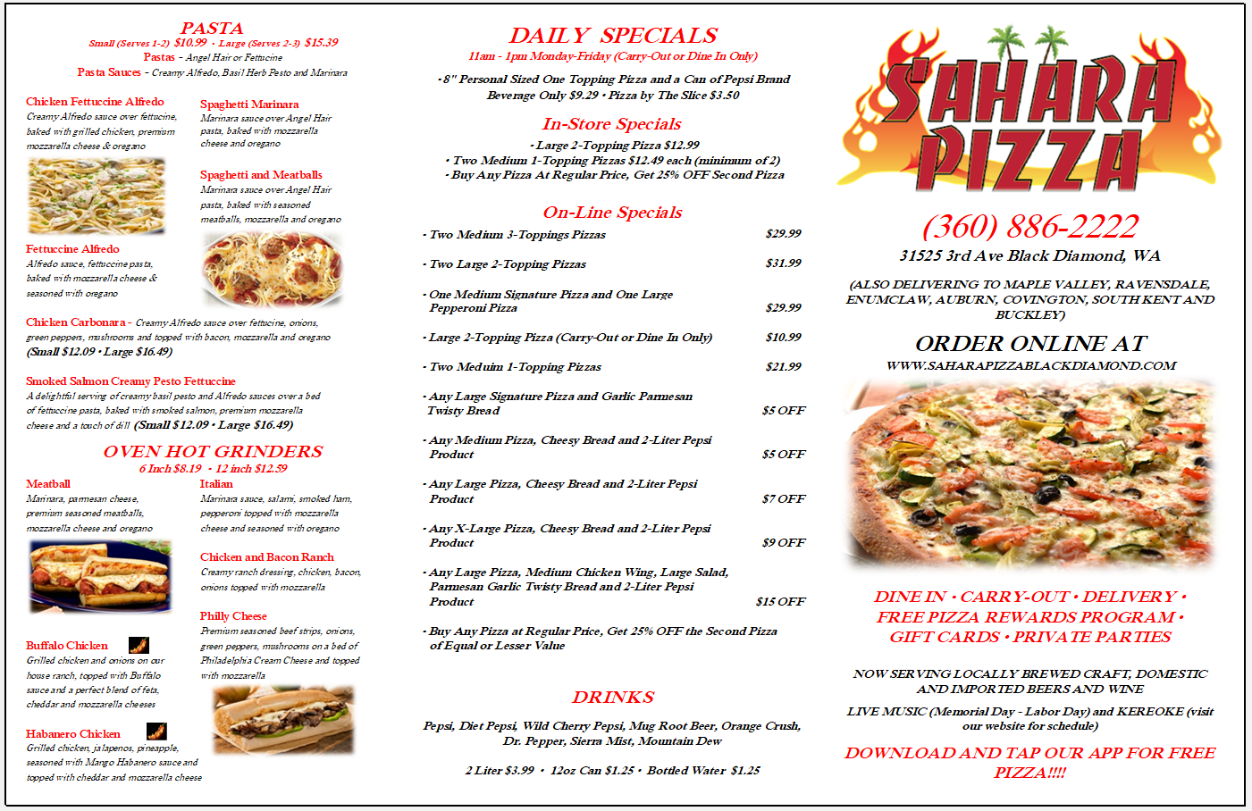 Pizza Restaurant in Black Diamond Our Hot & Fresh Menu Options